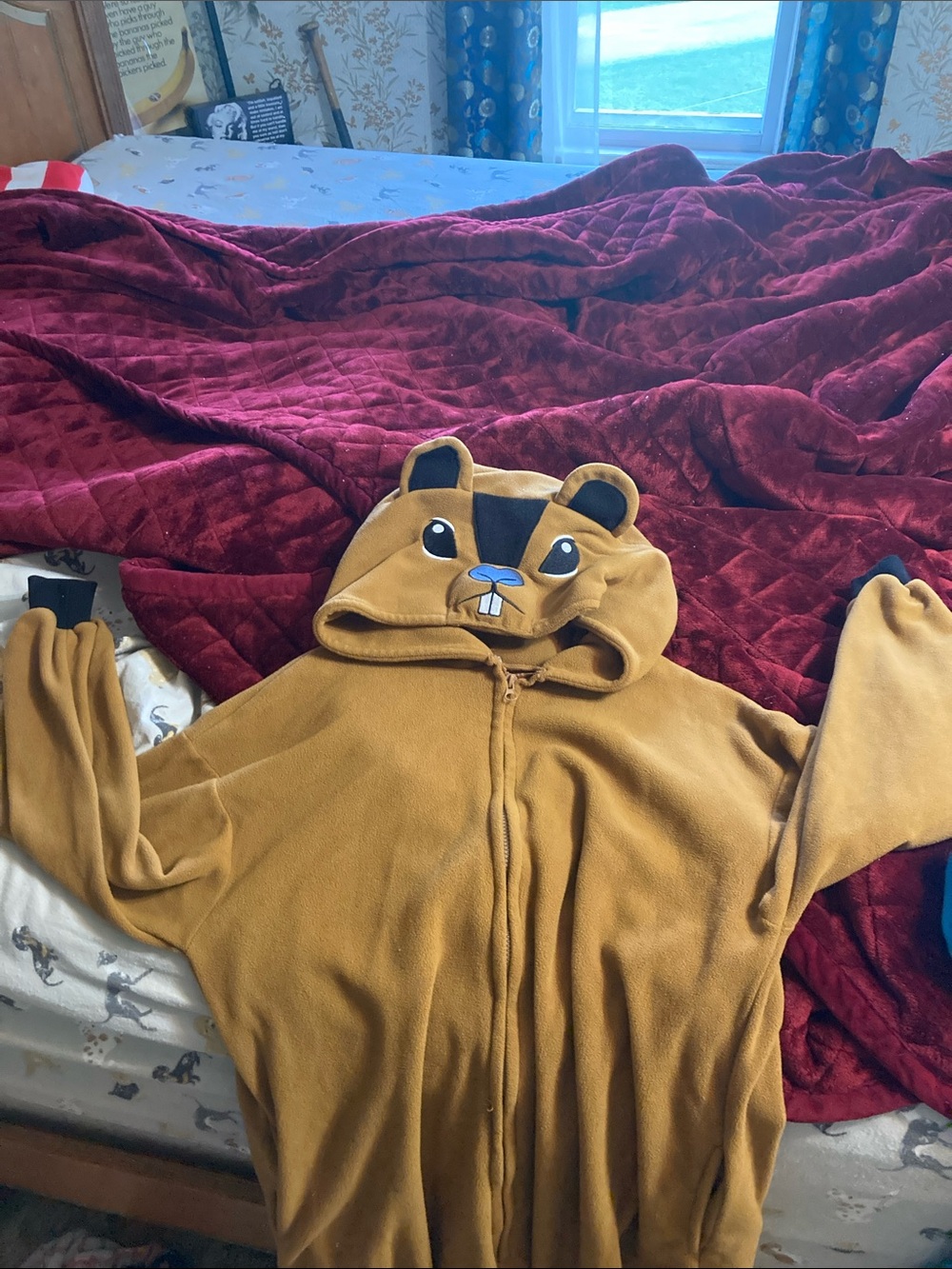 Beaver/groundhog costume onesie